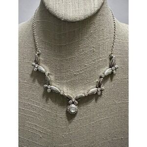 Brighton Silver Butterfly Crystal Pendant Necklace Adjustable 16-18 In Fairycore